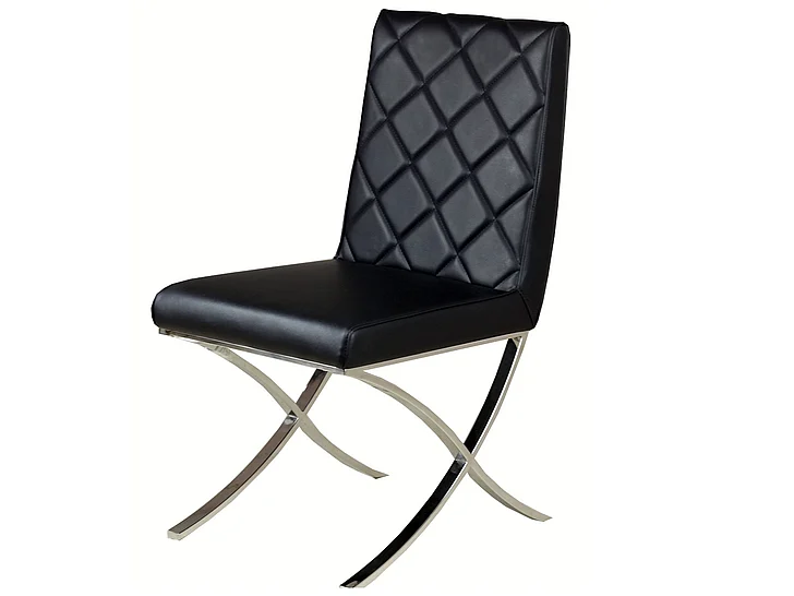 Casabianca Home Loft Eco-leather Dining Chair (Set of 2) in Black CB-922-BL