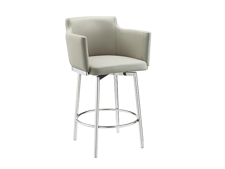 Casabianca Home Suzzie 180 Swivel Arm Counter Stool in Taupe Pu-Leather CB-951TP