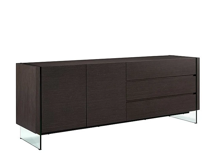 Casabianca Home IL Vetro Buffet in Dark Gray Oak CB-C3081OK