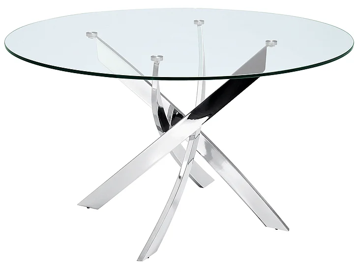 Casabianca Home Galaxy Dining Table in Chrome / Clear Glass CB-F2133
