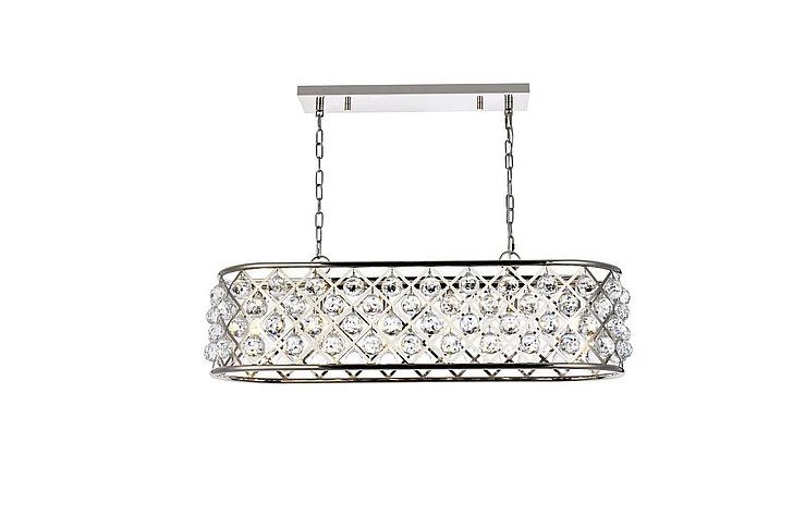 Elegant Madison 6 Light Polished Nickel Chandelier Clear Royal Cut Crystal 1216G40PN/RC