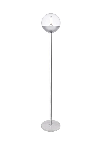 Elegant Eclipse 1 Light Chrome Floor Lamp with Clear Glass LD6149C