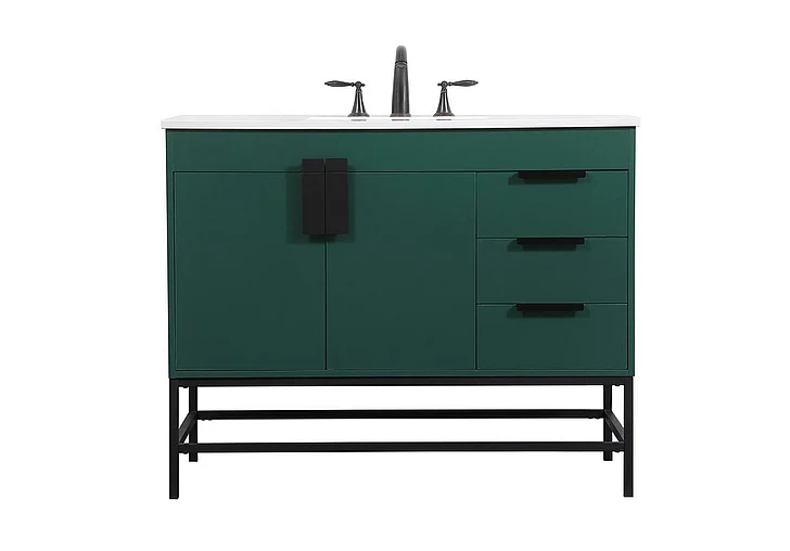 Elegant 42 In. Single Bathroom Vanity in Green VF48842MGN CLOSEOUT