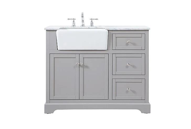 Elegant 42 In. Single Bathroom Vanity in Grey VF60242GR