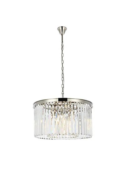Elegant Sydney 8 Light Polished Nickel Chandelier Clear Royal Cut Crystal 1238D26PN/RC