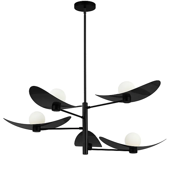 Dainolite 5LT Chandelier, MB w/ Opal Glass CBL-405C-MB