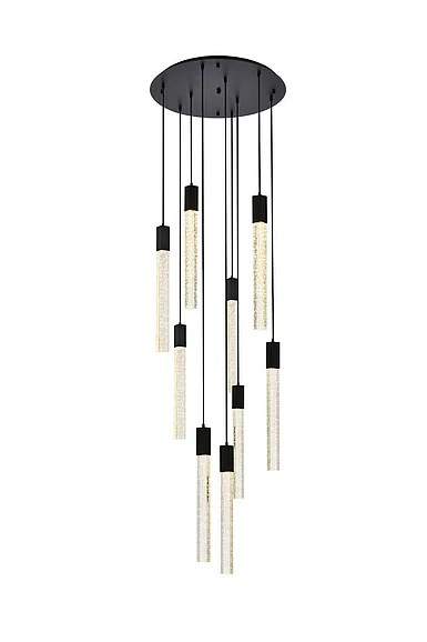 Elegant Weston 9 Lights Pendant in Black 2067D24BK