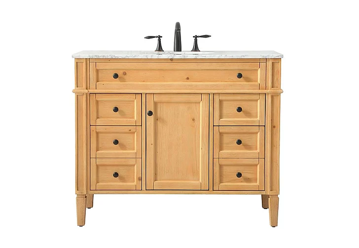 Elegant 42 In. Single Bathroom Vanity in Natural Wood VF12542NW