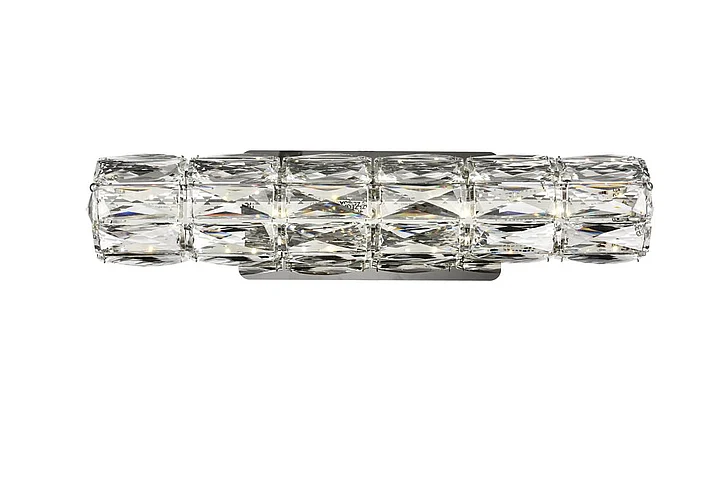 Elegant Valetta Integrated Led Chip Light Chrome Wall Sconce Clear Royal Cut Crystal 3501W18C