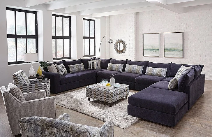 Southern Motion (Fusion) Elise Ink Cockpit Sectional in Grey 7004-11L 19 15 19 19 19 15 19 03