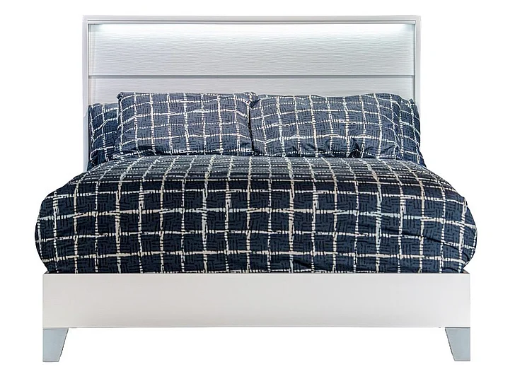 MODERNhome Bianca LED Bed King in High Gloss White w/Artic Fronts