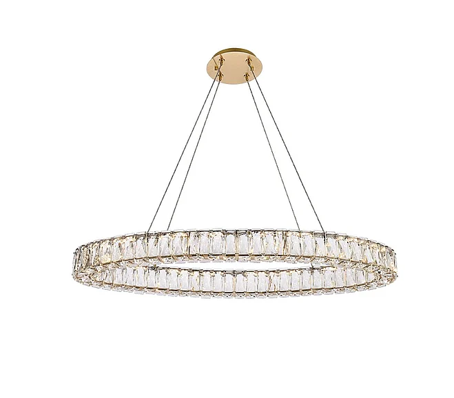 Elegant Monroe 36 In. Led Oval Single Pendant in Gold 3503D36G