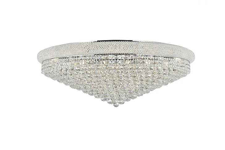 Elegant Primo 30 Light Chrome Flush Mount Clear Royal Cut Crystal V1800F42C/RC
