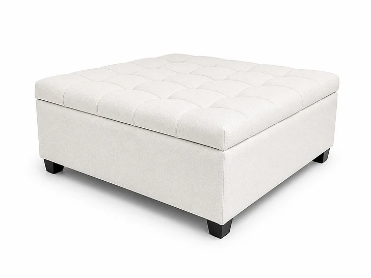 Simpli Home Harrison 36W Square Split Lift Top Storage Ottoman in Alabaster Ivory AXCOT-265-ALV
