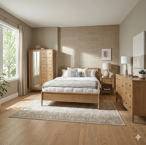 Finn & Louise (Lineage) Chatham 2pc Panel Bedroom Set in Maple and Midnight