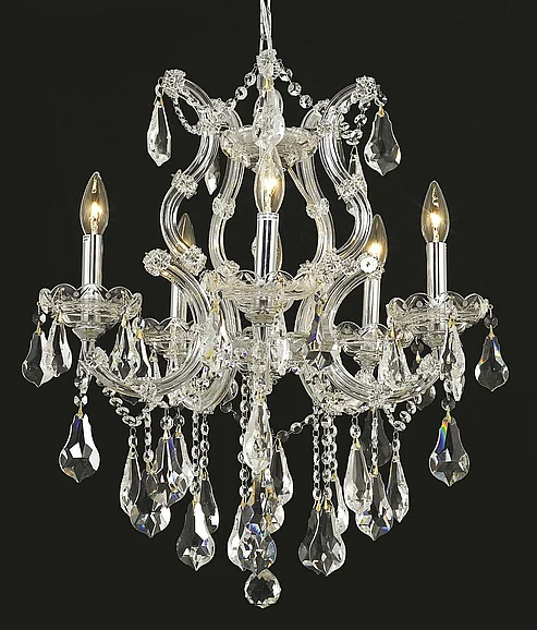 Elegant Maria Theresa 6 Light Chrome Chandelier Clear Royal Cut Crystal 2801D20C/RC