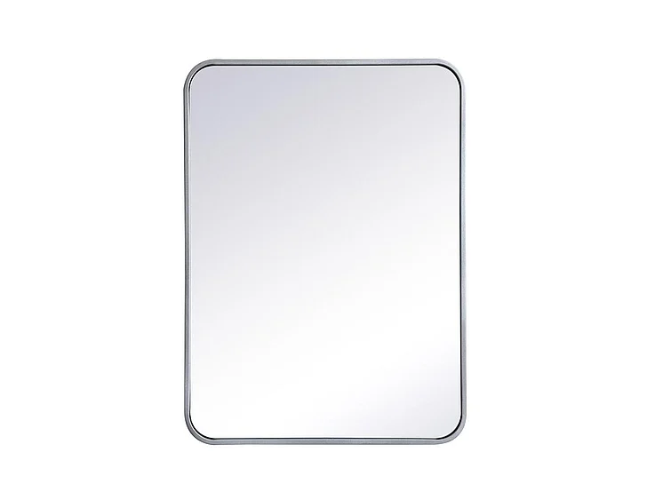 Elegant Soft Corner Metal Rectangular Mirror 22X30 In. in Silver MR802230S