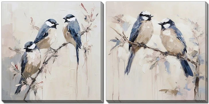 Streamline Art Elegant Bird Silhouettes Set of 2 E845625