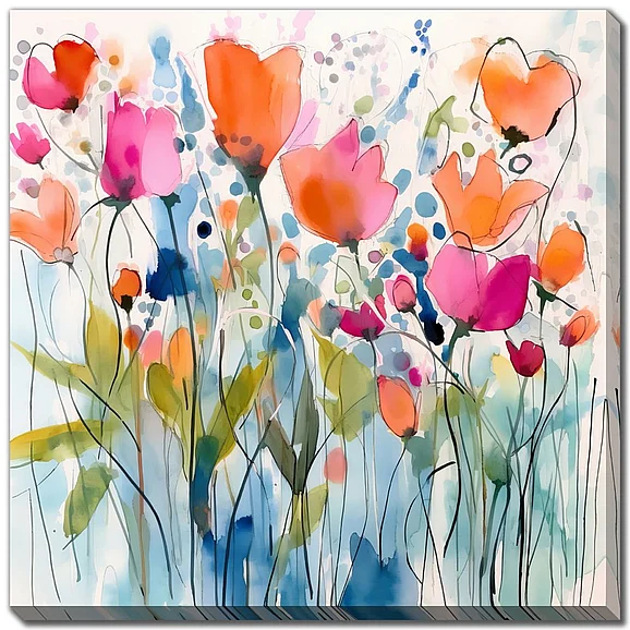 Streamline Art Rustic Red Floral I E845793