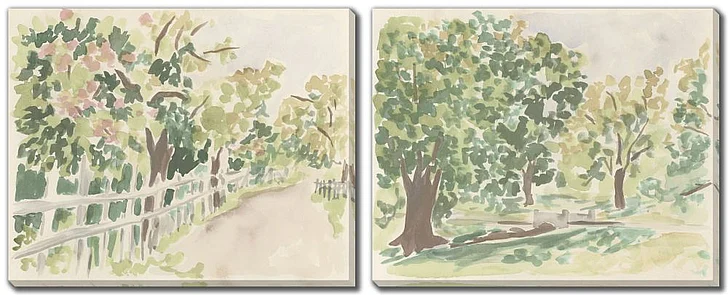 Streamline Art Rural Scenes Set of 2 E864671