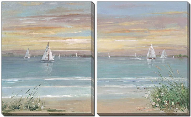Streamline Art Harbor at Dusk Set of 2 E893992