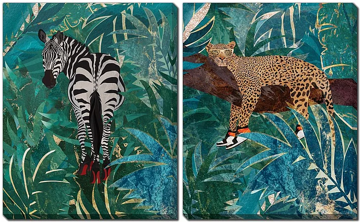 Streamline Art Jungle Footwear Set of 2 E894043