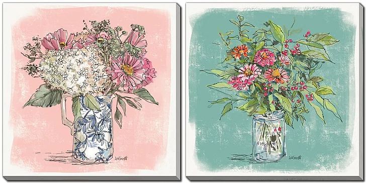 Streamline Art Florals in Pitcher Set of 2 E894074