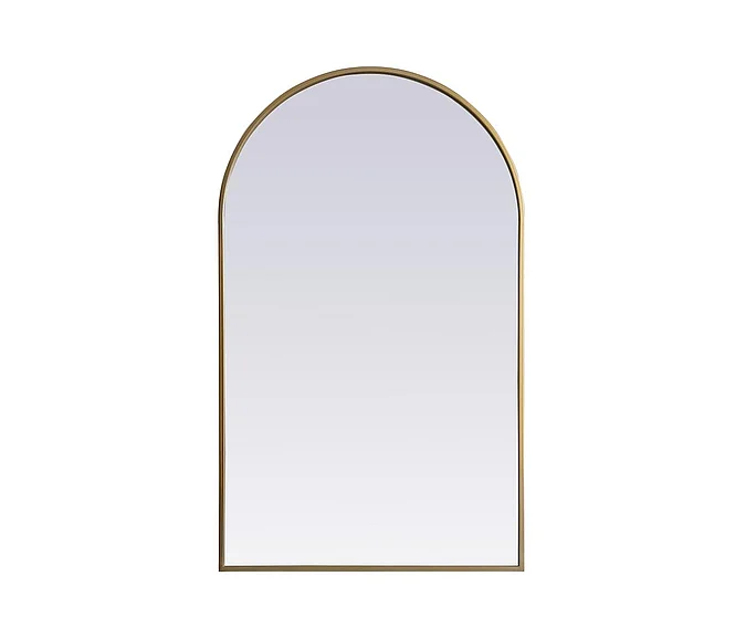 Elegant Metal Frame Arch Mirror 24X40 In. in Brass MR1A2440BRS