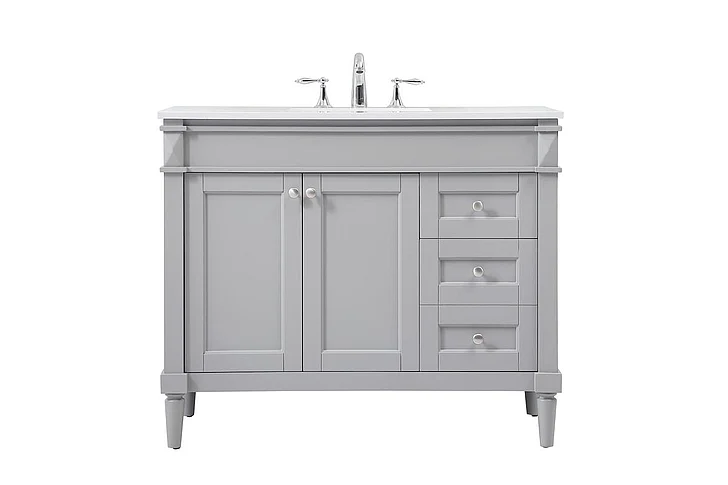Elegant 42 In. Single Bathroom Vanity in Grey VF31842GR