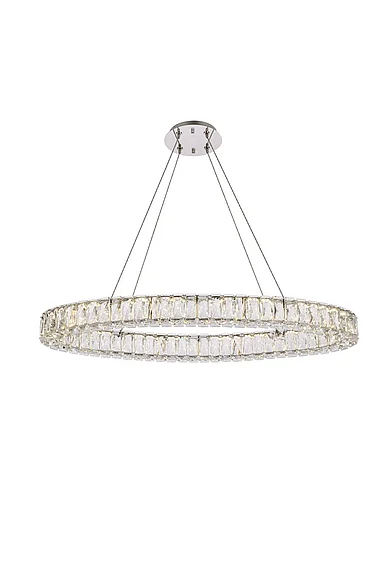 Elegant Monroe 36 In. Led Oval Single Pendant in Chrome 3503D36C