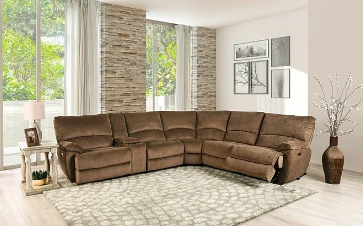 Furniture of America Cerelia Power Sectional in Brown CM9909BR-SECT-PM