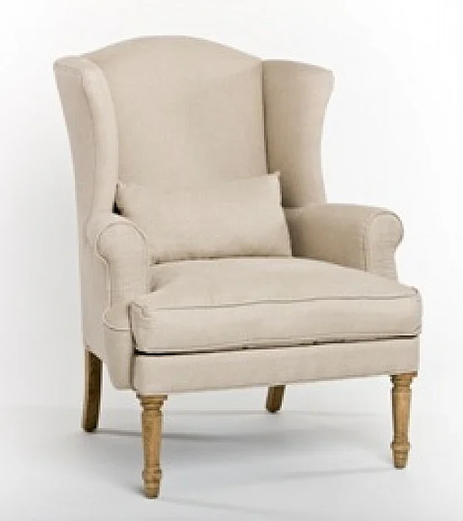 Zentique Loire Wingback Chair in Natural Linen (Set of 2) CF006 E255 A003