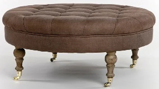 Zentique Maison Tufted Round Ottoman in Brown CF056-2 E272 A008