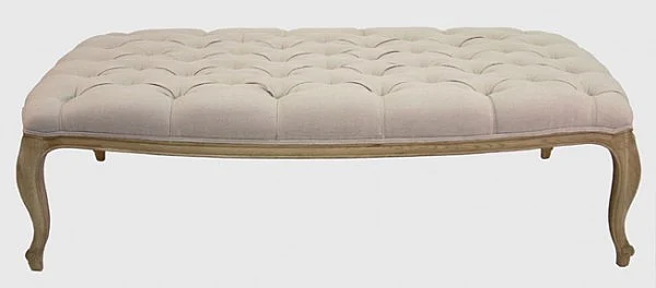 Zentique Maison Tufted Ottoman in Natural CF064 E255 A003