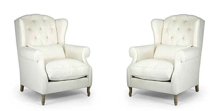 Zentique Hampton Wingback Chair in Natural Oak (Set of 2) CF071-A-Z E255 A026