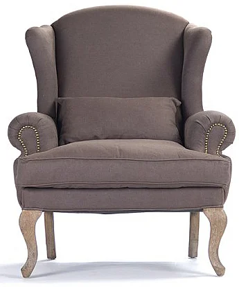 Zentique Zacharie Wingback Chair in Limed Grey Oak (Set of 2) CF075 E272 A008