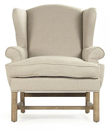 Zentique Fabien Wing Back Chair in Limed Gray Oak (Set of 2) CF090 E272 A003