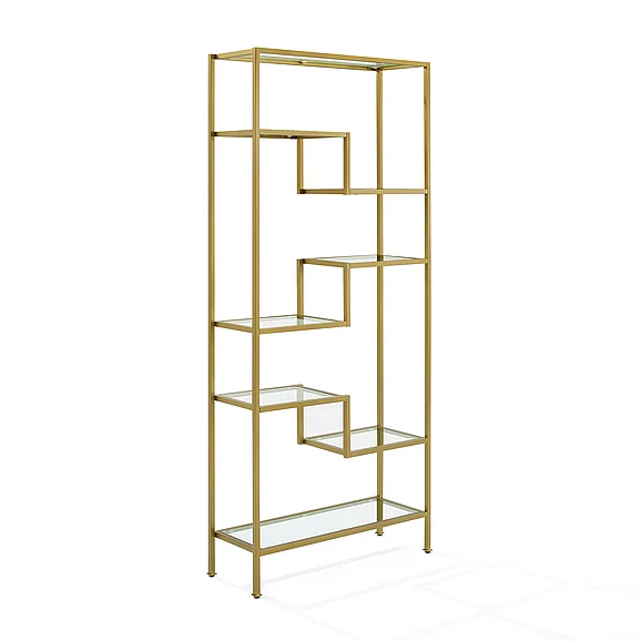 Crosley Sloane Etagere Bookcase in Gold CF1113-GL