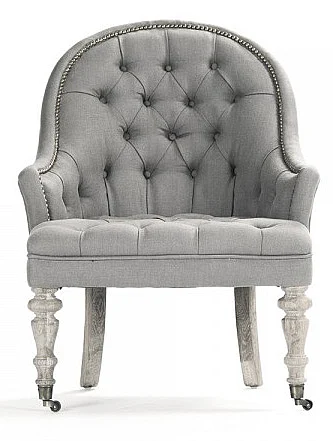 Zentique Tristan Tufted Club Chair in Gray CF179 E272 A048