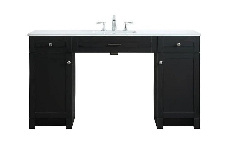 Elegant 60 In. Ada Compliant Bathroom Vanity in Black VF14960MBK