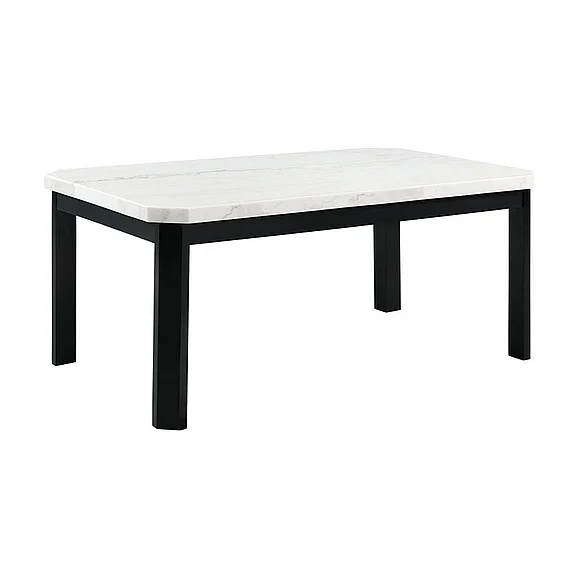 Elements International Francesca Rectangular Dining Table in White and Black CFC700DTC