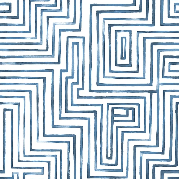 York RoomMates Warren Blue Peel & Stick Wallpaper RMK12662RL
