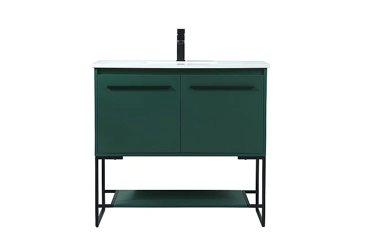 Elegant 36 In. Single Bathroom Vanity in Green VF42536MGN CLOSEOUT