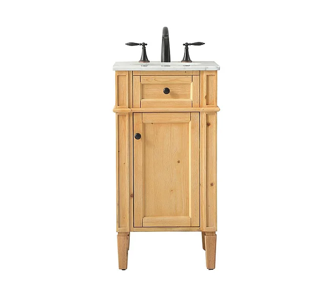 Elegant 18 In. Single Bathroom Vanity in Natural Wood VF12518NW