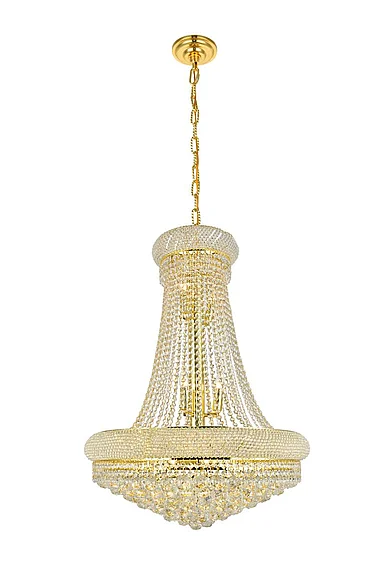 Elegant Primo 14 Light Gold Chandelier Clear Royal Cut Crystal V1800D28G/RC