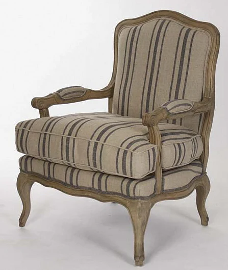 Zentique Bastille Love Chair in Recycled Oak (Set of 2) CFH004-1 E255-3 Stripe Blue
