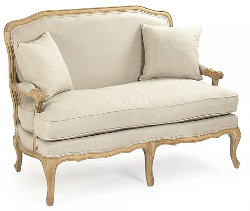 Zentique Bastille Settee in Natural CFH004-2 E255 A003