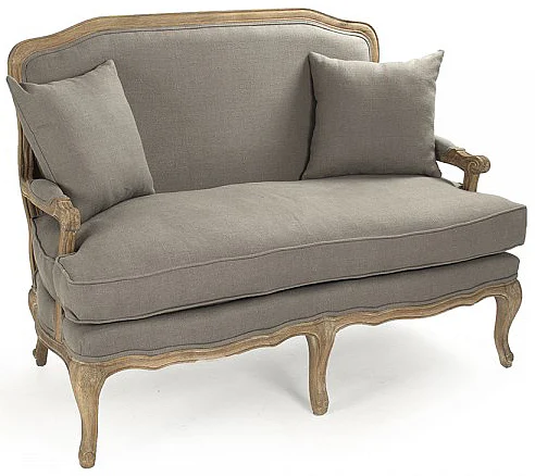 Zentique Bastille Settee in Gray CFH004-2 E272 A048