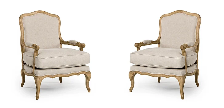 Zentique Bastille Love Chair in Natural Oak (Set of 2) CFH004 E255 A003