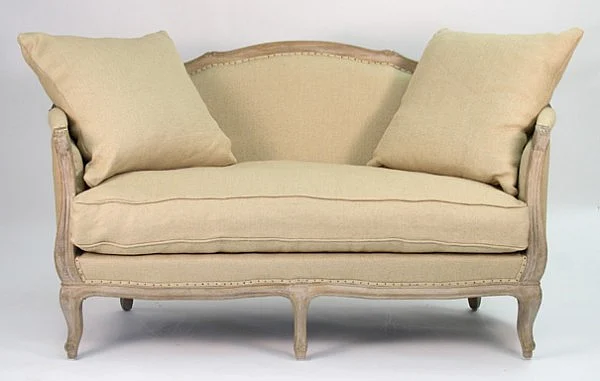 Zentique Maison Settee in Cream CFH007-2 E272 Jute H009